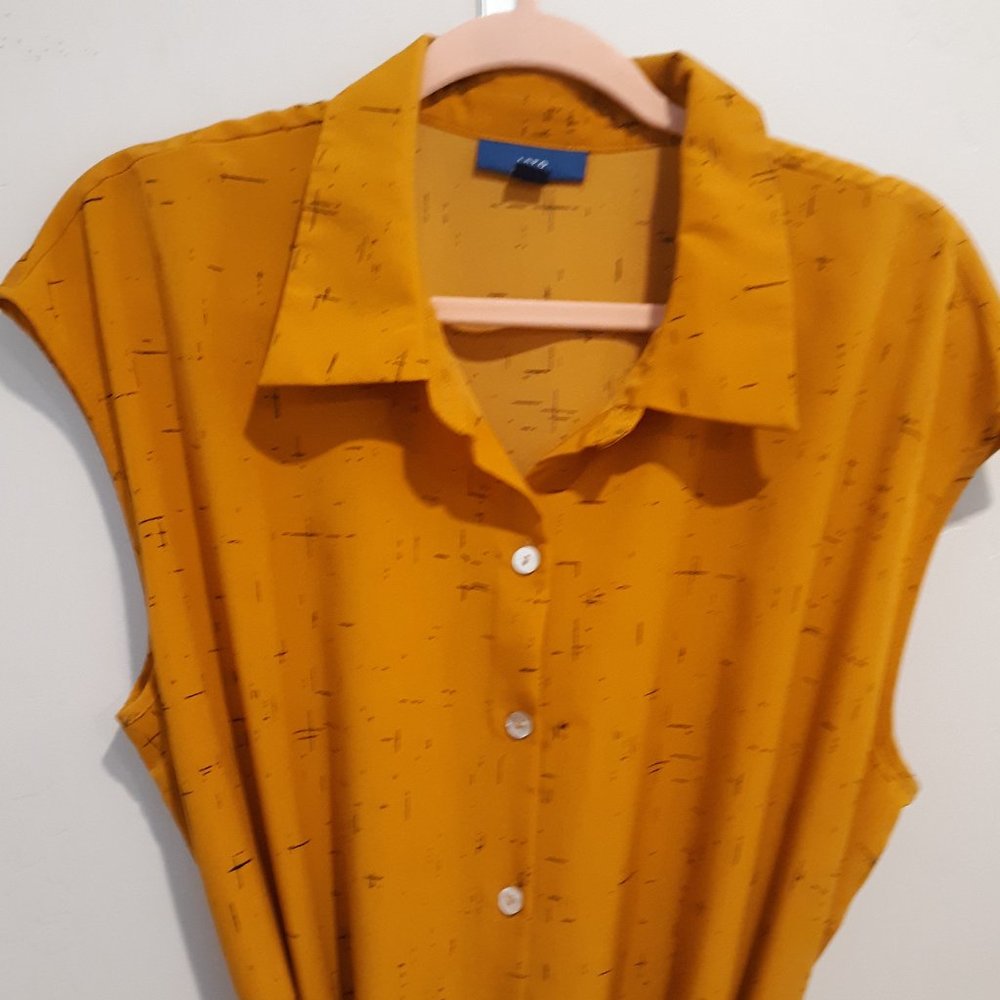 Apartment 9 Gold w Brown Highlights Dress Size XXL - Picture 4 of 6